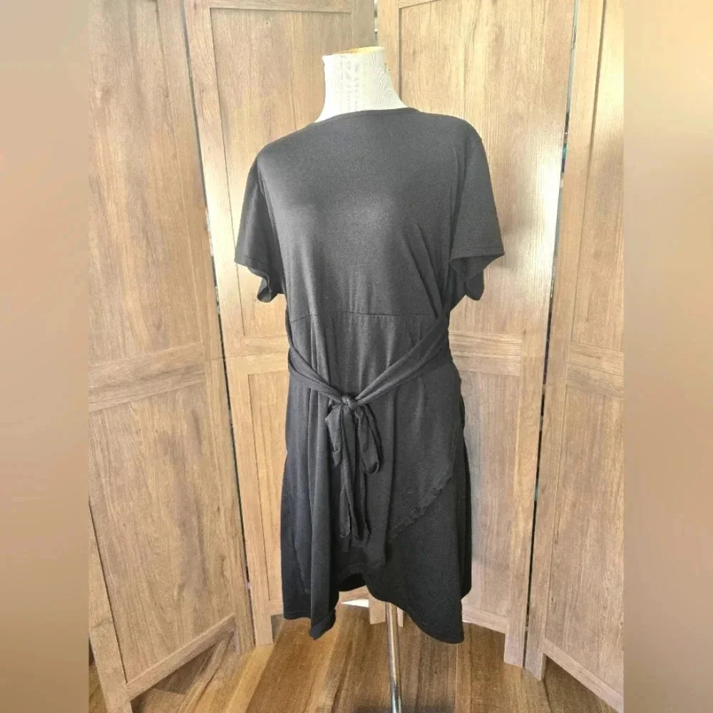 Black casual dress mid length